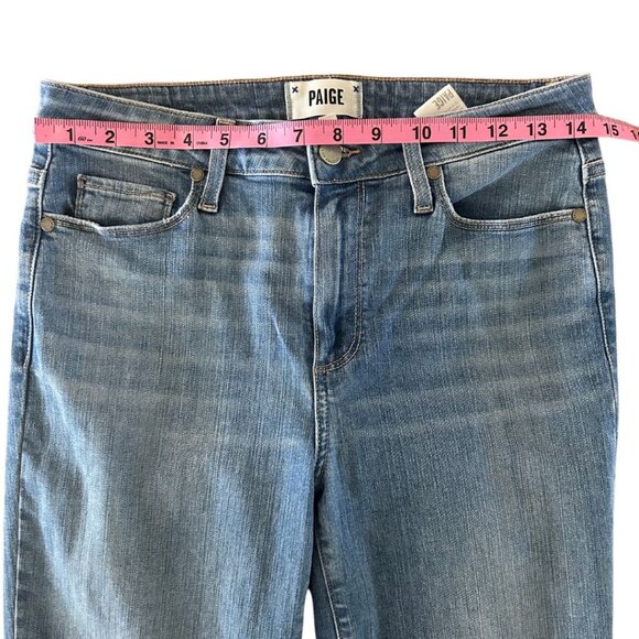 PAIGE Hoxton Crop Melanney Distressed Skinny High Waisted Jeans Size 28 - Picture 12 of 13